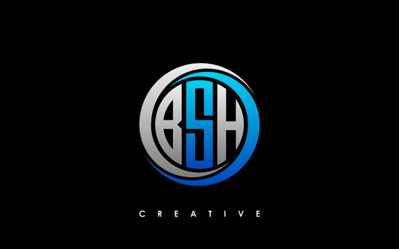 BSH Letter Initial Logo Design Template Vector Illustration