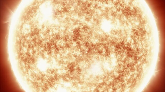 Slow Zoom Toward the Sun Glowing Hot - Close Shot