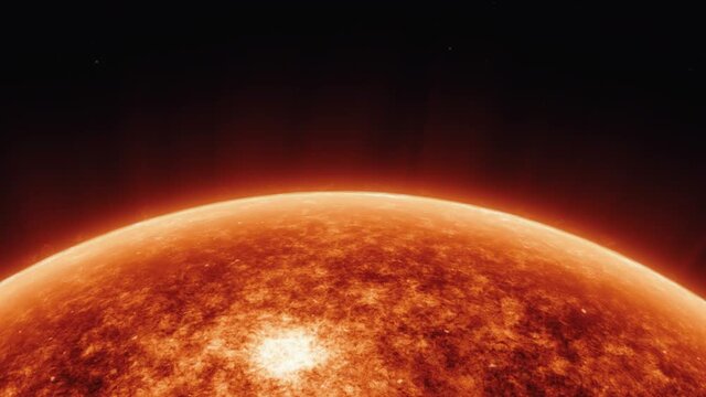 Slow Zoom Toward the Sun at the Bottom of the Frame