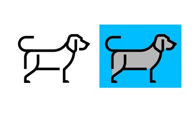 dog Minimal Vector Line Logo Illustration	
