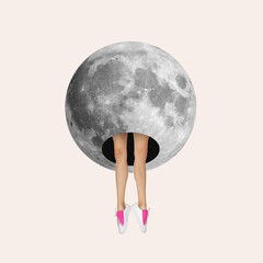 Contemporary art collage. Surrealism, minimalism in art.