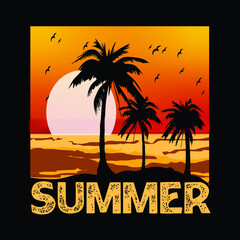 summer day vector t-shirt design
