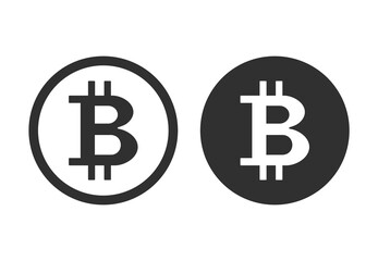 Bitcoin icon. Crypto currency, virtual electronic, internet money. coin logo. Vector illustration