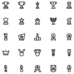 Obraz premium award,reward, trophy,icon set line style vector