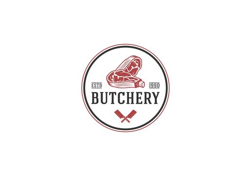Butchery - logo concept. Butcher shop logo. in white background