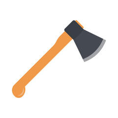 Wooden axe isolated on white background. Vector illustration