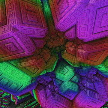 3D Fractal - It Could Be A Natural Crystal, It Could Be Alien Technology. It Is Pure Mathematics At 64 Megapixels 