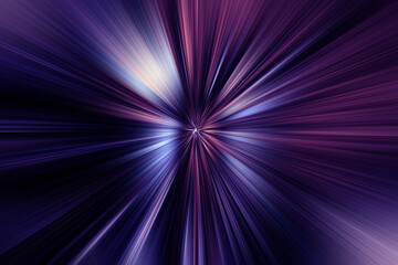 Abstract surface of radial blur zoom  in dark blue, lilac and white tones. Bright blue lilac background with radial, diverging, converging lines.
