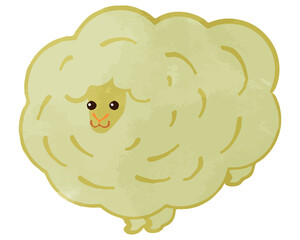 Illustration of a cute sheep