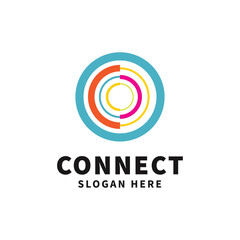 connection logo template design vector icon illustration
