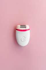 White epilator for body epilation. Top view