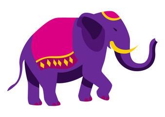 Illustration of Diwali elephant. Deepavali or dipavali festival of lights.