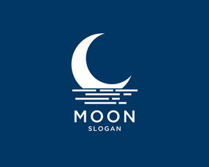 moon logo vector simple design template