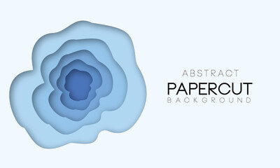 Vector papercut background with shapes in blue colors for business.