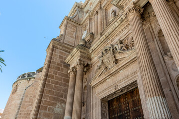 Facade of the cathedral in Almeria, Andalusia, Spain, Europe
