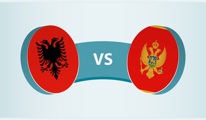 Albania versus Montenegro, team sports competition concept.