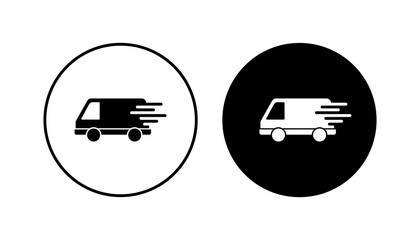 Fast shipping delivery truck icon set. Delivery truck icon. fast delivery icon