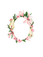 Frame with pink flowers