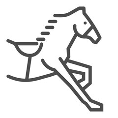 Horse, racing, square line vector icon.