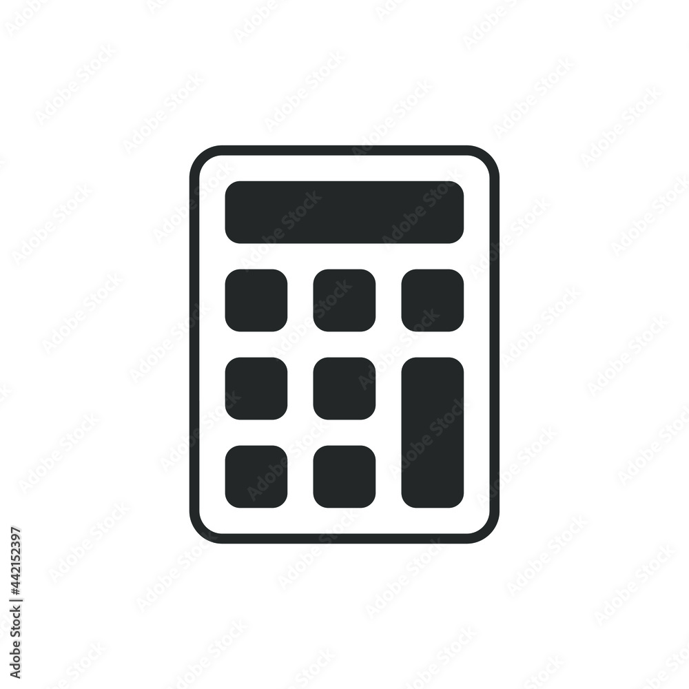 Poster calculator icon. mathematic symbol. economy and finance sign. web interface and application button l