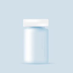 A jar of pills. Pharmaceutical drugs package.