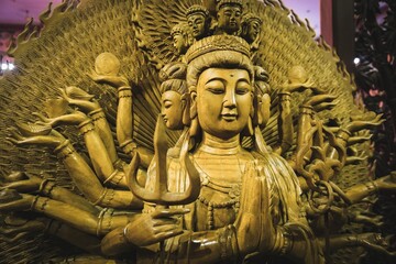 Guan Yin wood carving