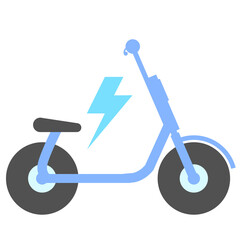 Vector isolated icon of an electric quad bike on a white background. Illustration of a modern two-wheeled transport.