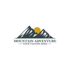 SUNRISE VIEW VECTOR LOGO FROM A MOUNTAIN OR HILL
