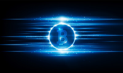 Abstract Business Start up Light out technology background Hitech communication Bitcoin is down in futuristic concept innovation background,  vector design