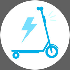 Vector isolated icon of an electric scooter on a white background. An image of a modern two-wheeled transport.