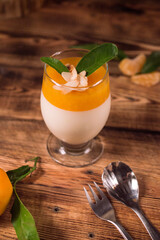 orange dessert on dark background