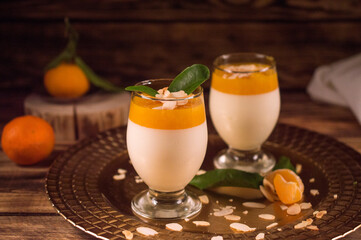 orange dessert on dark background