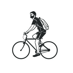 Cyclist. Bike illustration.