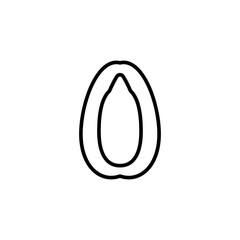 Sunflower Seed Line Icon In A Simple Style. Vector sign in a simple style isolated on a white background. 64x64 pixel