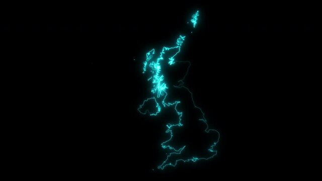 Animated Outline Map of United Kingdom