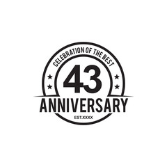 43th year anniversary logo design template