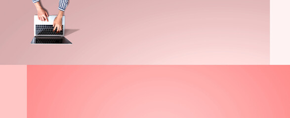 Person using a laptop computer