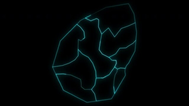 Animated Outline Map of San Marino with Municipalities