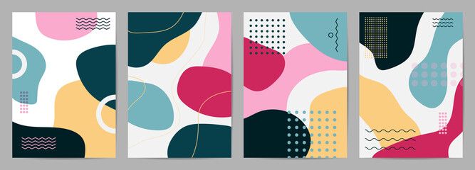 Memphis style cover vector. Modern Poster Art. Minimal geometric background pattern  design for wall framed prints, canvas poster, artwork as postcard or brochure.Vector illustration.
