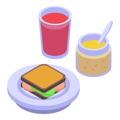 Picnic sandwich icon isometric vector. Food basket sandwich. Buffet plate