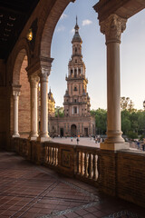 Fototapeta na wymiar The Plaza de Espana in Seville