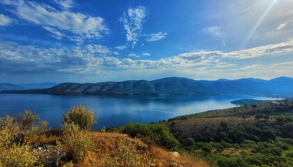 Fototapeta na wymiar Plataria, Greece. View from the road to Sivota.