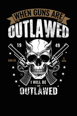 Skull & Gun t-shirt design.