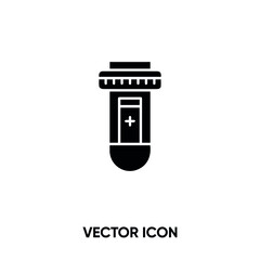 Test tube vector icon . Modern, simple flat vector illustration for website or mobile app. Blood test symbol, logo illustration. Pixel perfect vector graphics	