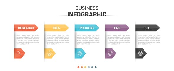 Infographic design with icons and 5 options or steps. Thin line vector. Infographics business concept. Can be used for info graphics, flow charts, presentations, web sites, banners, printed materials.