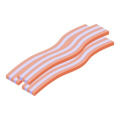 Obraz na płótnie Canvas Bacon icon isometric vector. Pork bacon meat. Ham streaky meat