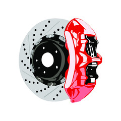 Illustration Vector Graphic of Disc Brake Design