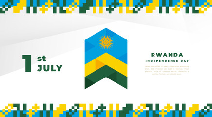 Banner illustration of Rwanda independence day celebration. Vector illustration.