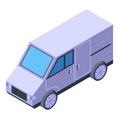 Express van icon isometric vector. Fast delivery truck. Car vehicle service