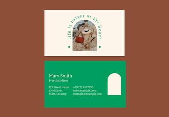 Business Card Layout in Tropical Style